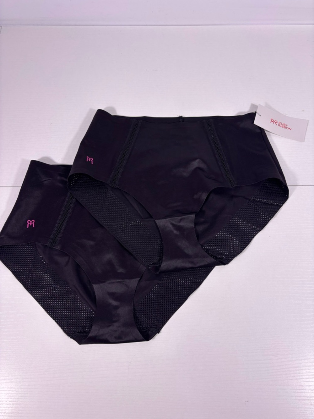 NWT Ruby Ribbon Shaping Panty Bundle 2pc Black Seamless Smoothing Slip Size S